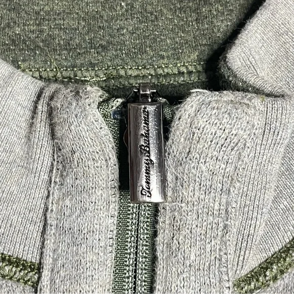 Tommy Bahama Flipsider Full Zip Reversible Sweater Jacket - Size L (Green/Gray) - Picture 2 of 6